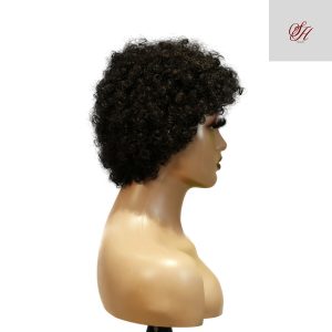 center wig machine made black wig remy hair h023