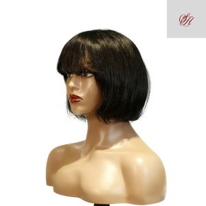 center wig machine made black wig remy hair tc027