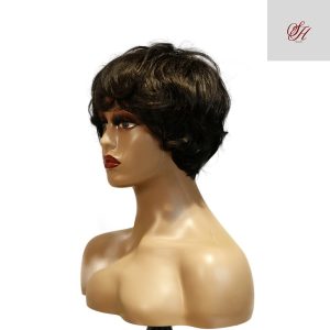 center wig machine made black wig remy hair tc041