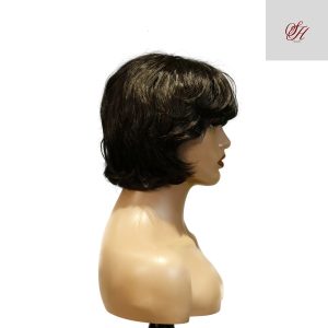 center wig machine made black wig remy hair tc063