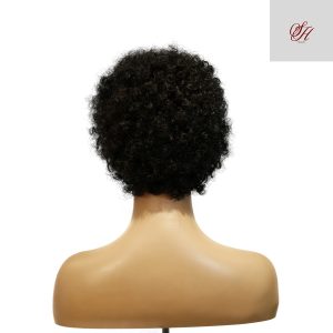 center wig machine made black wig remy hair h023