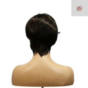 center wig machine made black wig remy hair h081