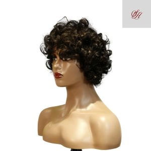 center wig machine made black wig remy hair tc002