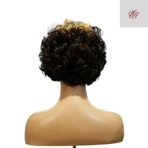 center wig machine made black wig remy hair tc004