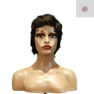 center wig machine made black wig remy hair h001