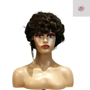 Home center wig machine made black wig remy hair tc064