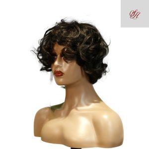 Home center wig machine made black wig remy hair tc068