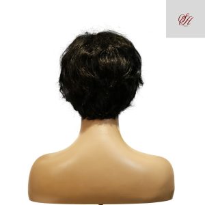 center wig machine made black wig remy hair tc16