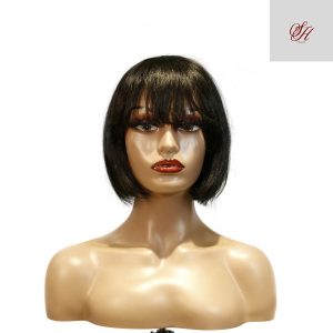 center wig machine made black wig remy hair tc027