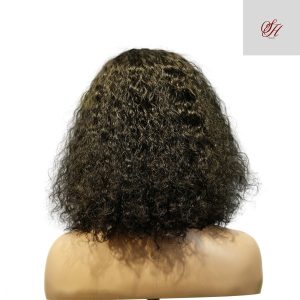 center wig machine made black wig remy hair tc047