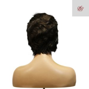 center wig machine made black wig remy hair h001