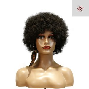 center wig machine made black wig remy hair tc010