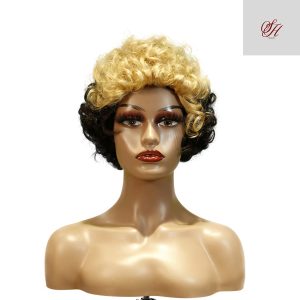 center wig machine made black wig remy hair tc004