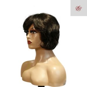 center wig machine made black wig remy hair tc063