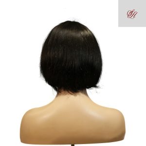 center wig machine made black wig remy hair h009