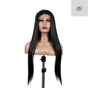 center wig natural black remy hair 6x7 lace closure straight human hair wig
