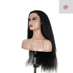 center wig natural black remy hair 6x7 lace closure yaki straight human hair wig