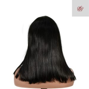 center wig natural black remy hair 2x6 lace closure straight bob human hair wig