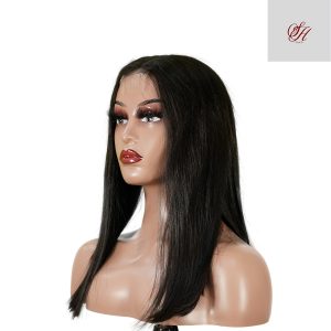 center wig natural black asian raw hair 2x6 hd lace closure straight bob human hair wig