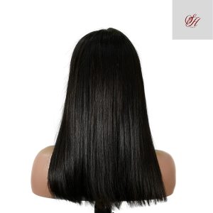 center wig natural black asian raw hair 2x6 hd lace closure straight bob human hair wig