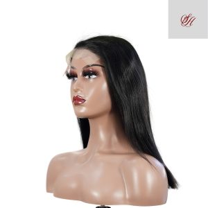 center wig natural black remy hair 5x5 lace closure straight bob human hair wig