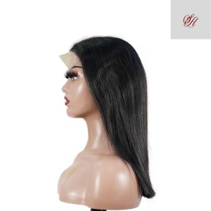 center wig natural black remy hair 5x5 lace closure straight bob human hair wig