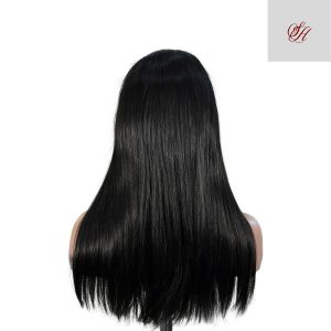 center wig natural black remy hair 5x5 lace closure straight human hair wig