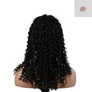 center wig natural black remy hair 5x5 lace closure jerry curly human hair wig