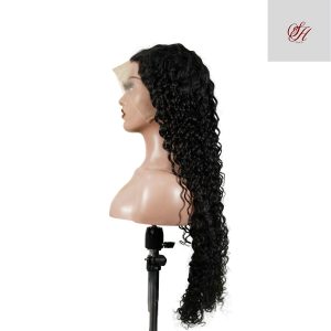 center wig 13x4 deep wave lace front wig natural black remy hair