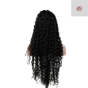 center wig 13x4 deep wave lace front wig natural black remy hair