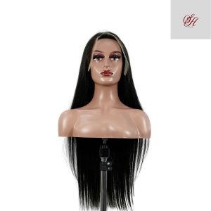center wig natural black asian raw hair 13x6 hd lace front wig straight human hair wig