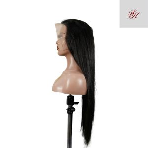 center wig 13x6 double drams straight lace front wig black remy hair