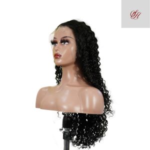 center wig natural black asian raw hair 13x6 hd lace front wig deep wave human hair wig