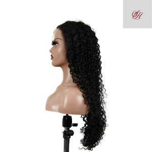 center wig natural black asian raw hair 13x6 hd lace front wig deep wave human hair wig