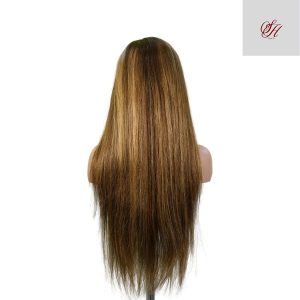 center wig 13x4 straight lace front wig m4&27 highlight remy hair 26 inch