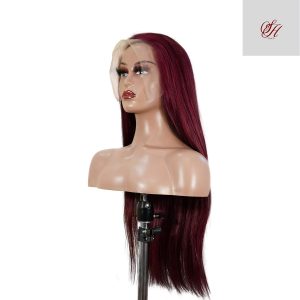 center wig 13x4 straight lace front wig 99j color 26 inch remy hair