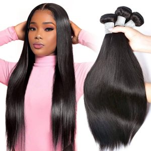 snach beauty remy hair black straight bundles brazilian weaving