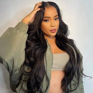 Home center wig 13x4 body wave lace front wig natural black remy hair