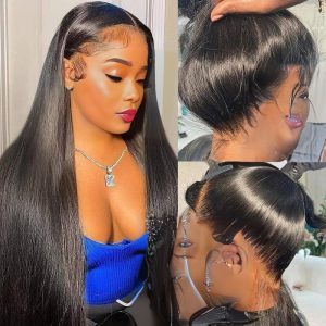 center wig 360 straight lace front wig remy hair
